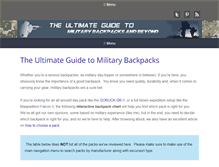 Tablet Screenshot of militarybackpackguide.com